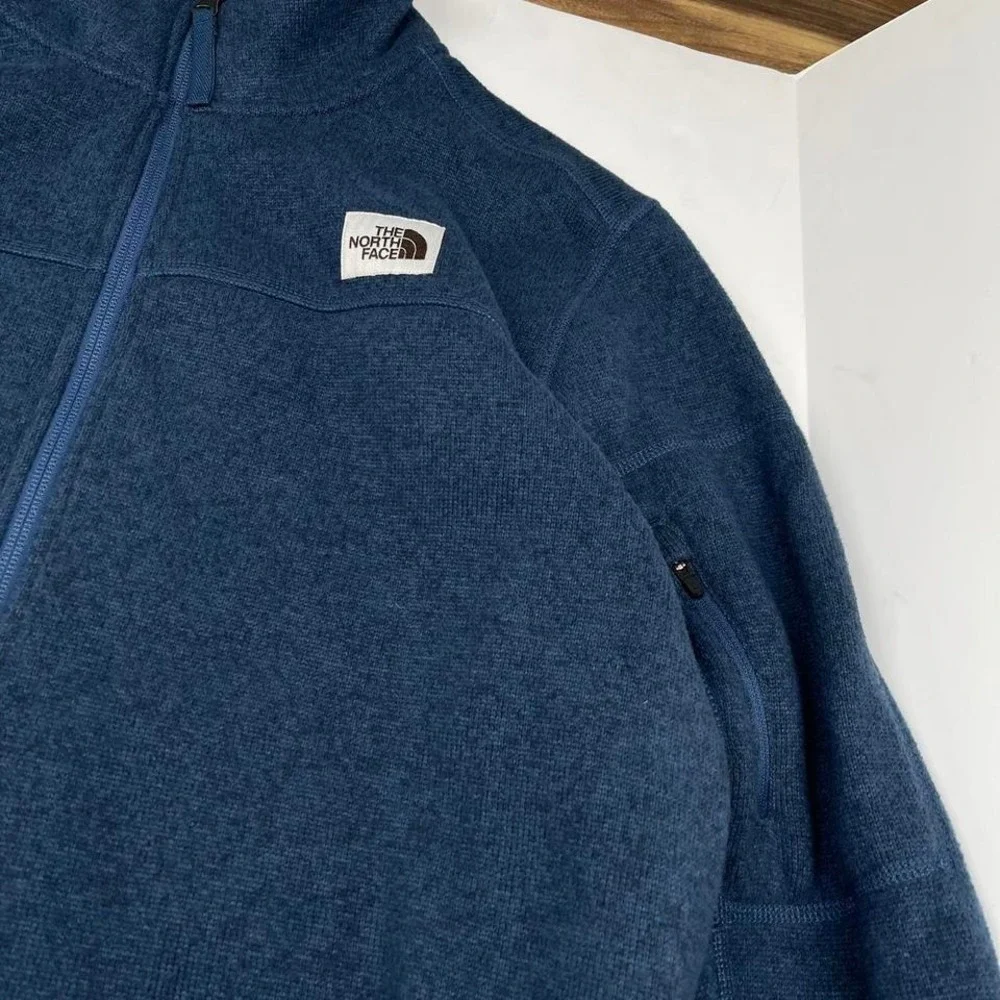 North Face Quarter Zip Jacket in Heather Blue Men's‎ Large Gordon Lyons Fleece